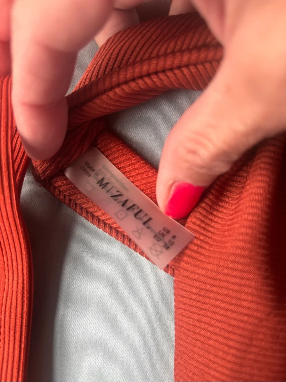 🔥 ZAFUL Rust Orange Ribbed Bikini Set – Size Medium (EUC) 🔥